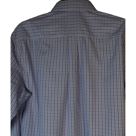 NWT Chaps Mens Easy Care Slim Fit Size Medium Button Down Shirt Blue Plaid NEW - Picture 7 of 13